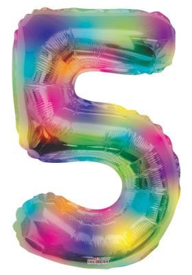 Rainbow Splash Foil Number Balloon