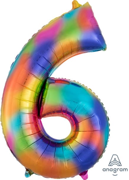 Rainbow Splash Foil Number Balloon