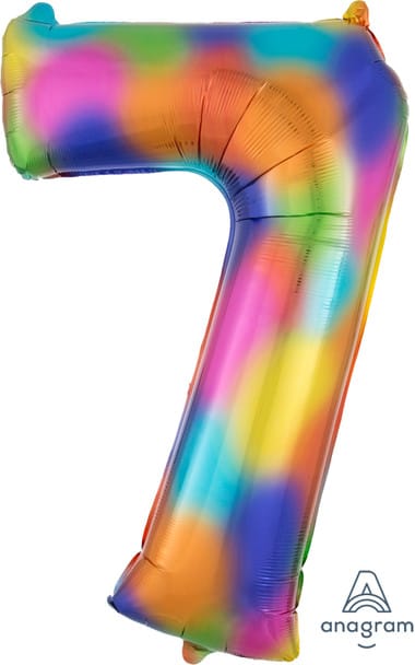 Rainbow Splash Foil Number Balloon