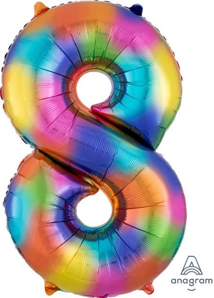 Rainbow Splash Foil Number Balloon