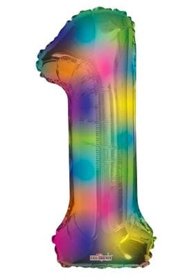 Rainbow Splash Foil Number Balloon