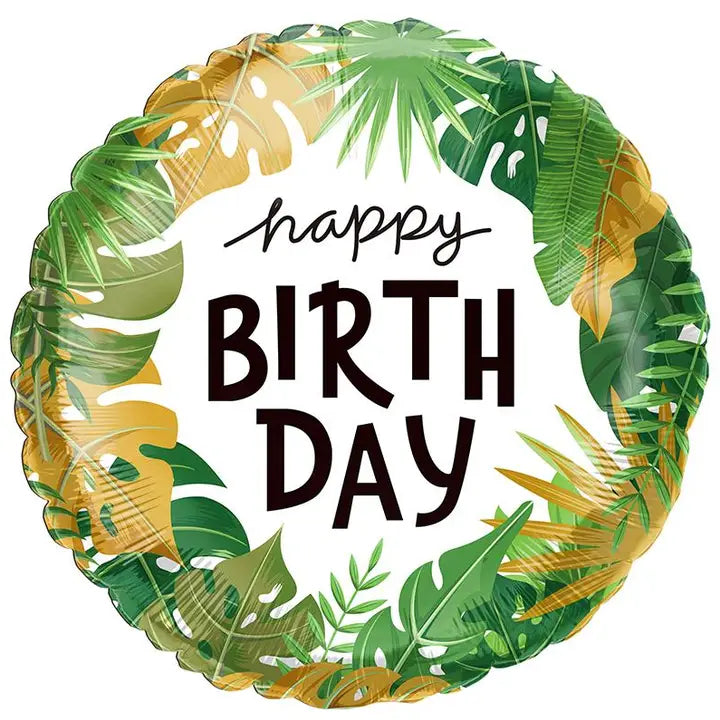 18" Happy Birthday Tropical Balloon