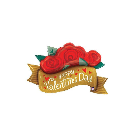 41" Valentine Banner of Roses Balloon