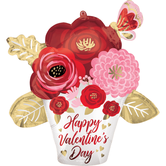 26" Satin Valentine Flower Pot Balloon