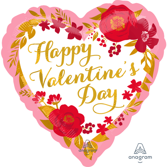 18" Happy Valentine’s Day Wreath Flowers Balloon