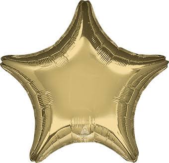 18" White Gold Star Balloon