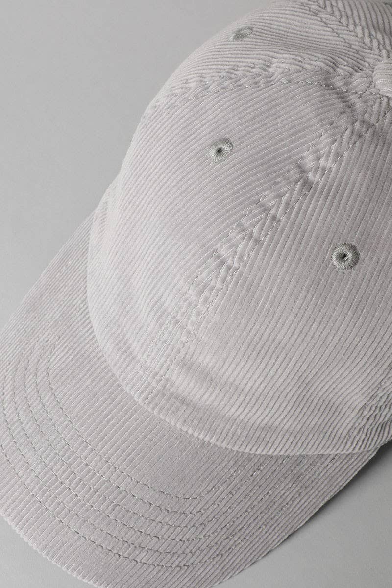 Corduroy Adjustable Cotton Baseball Cap Dad Hat: BLUEGREY / One Size