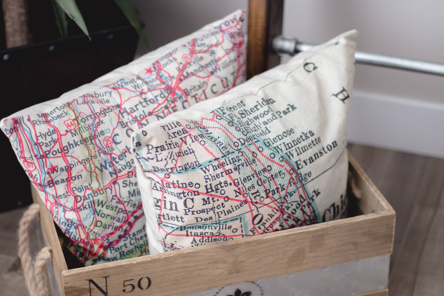 Great Lakes Map Pillow: Cover with Pillow Insert