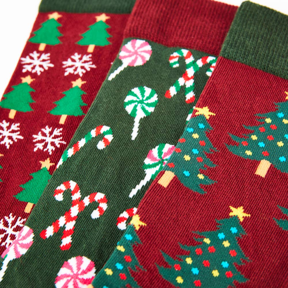 Unisex Christmas Tree Socks Gift Set: 6 - 11