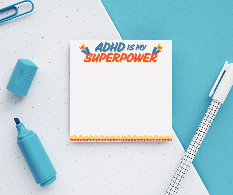 ADHD Is My Superpower Sticky Notes – Funny Shooting Star Notepad for Neurodivergent Minds