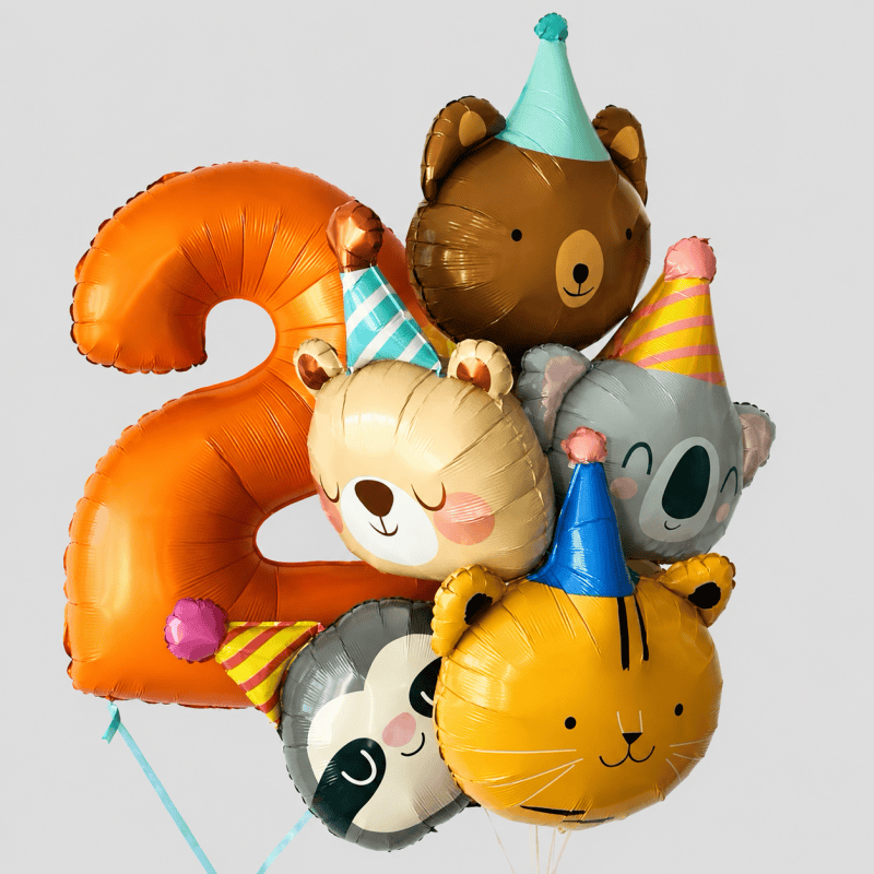 Party Animal Balloons: Red-Green Stripe Animal Set / One Size