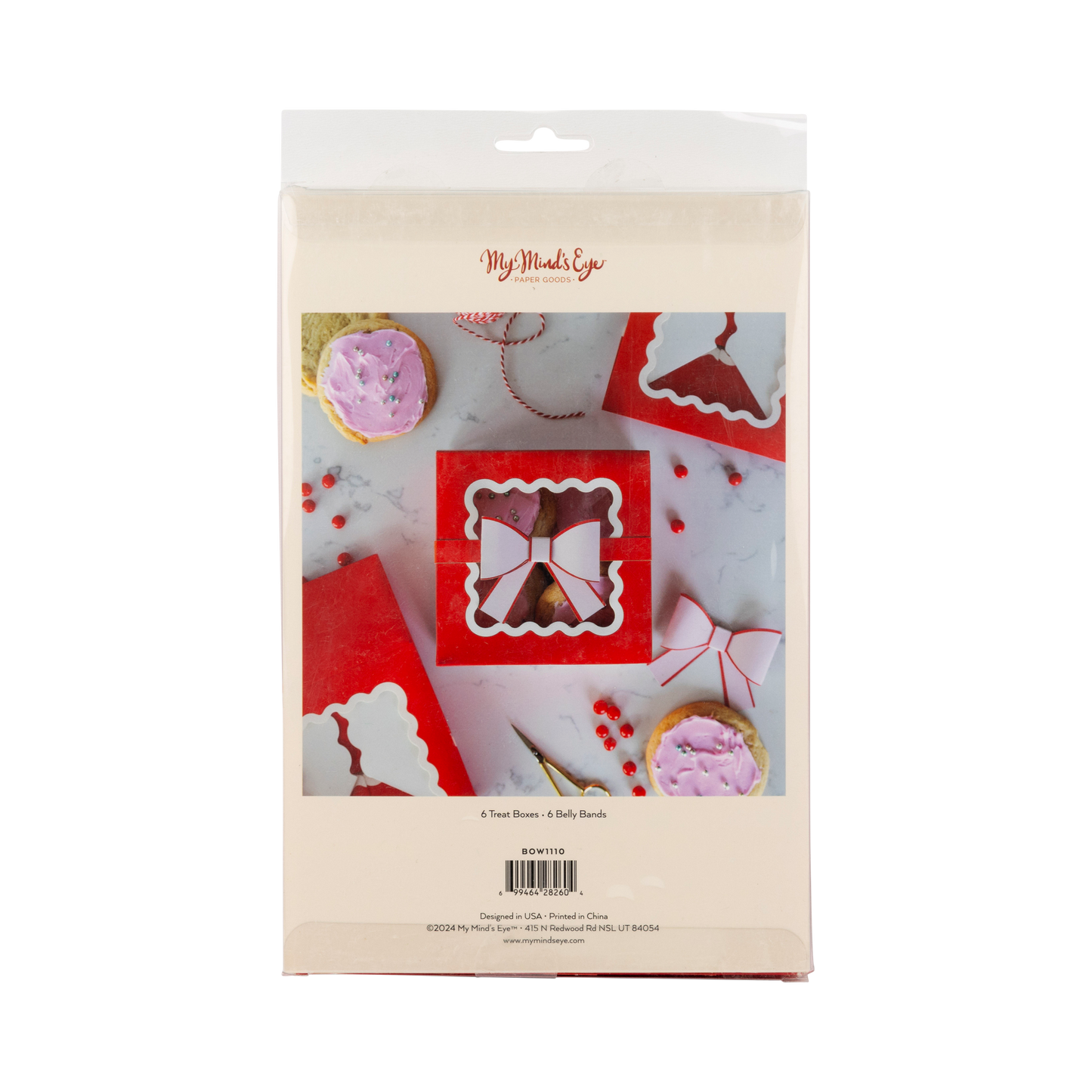 Red Bow Ric Rac Cookie Box