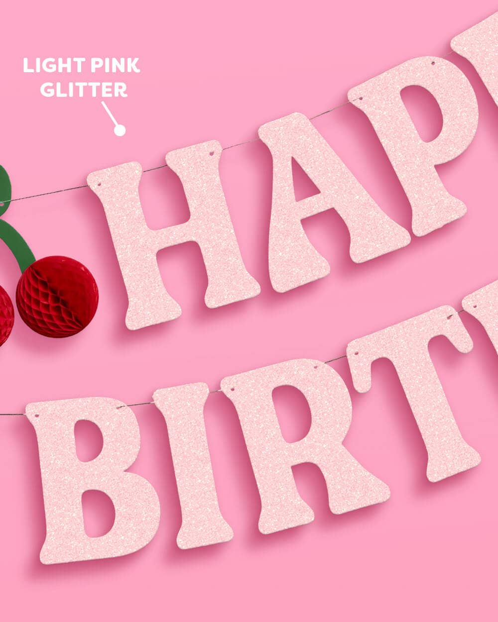 Happy Birthday Cherry Banner | Red party garland, cherry