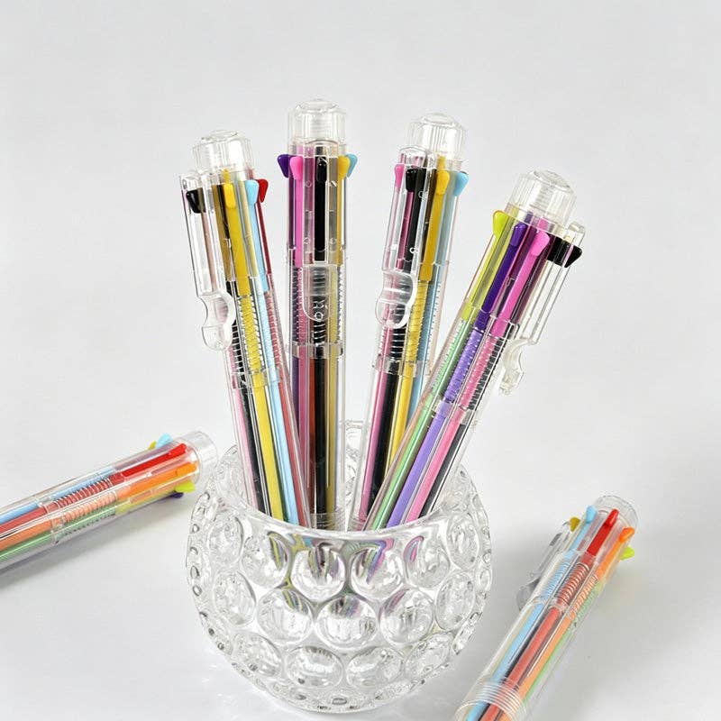 Transparent Multi Ballpoint Pen: 8 Colors / F