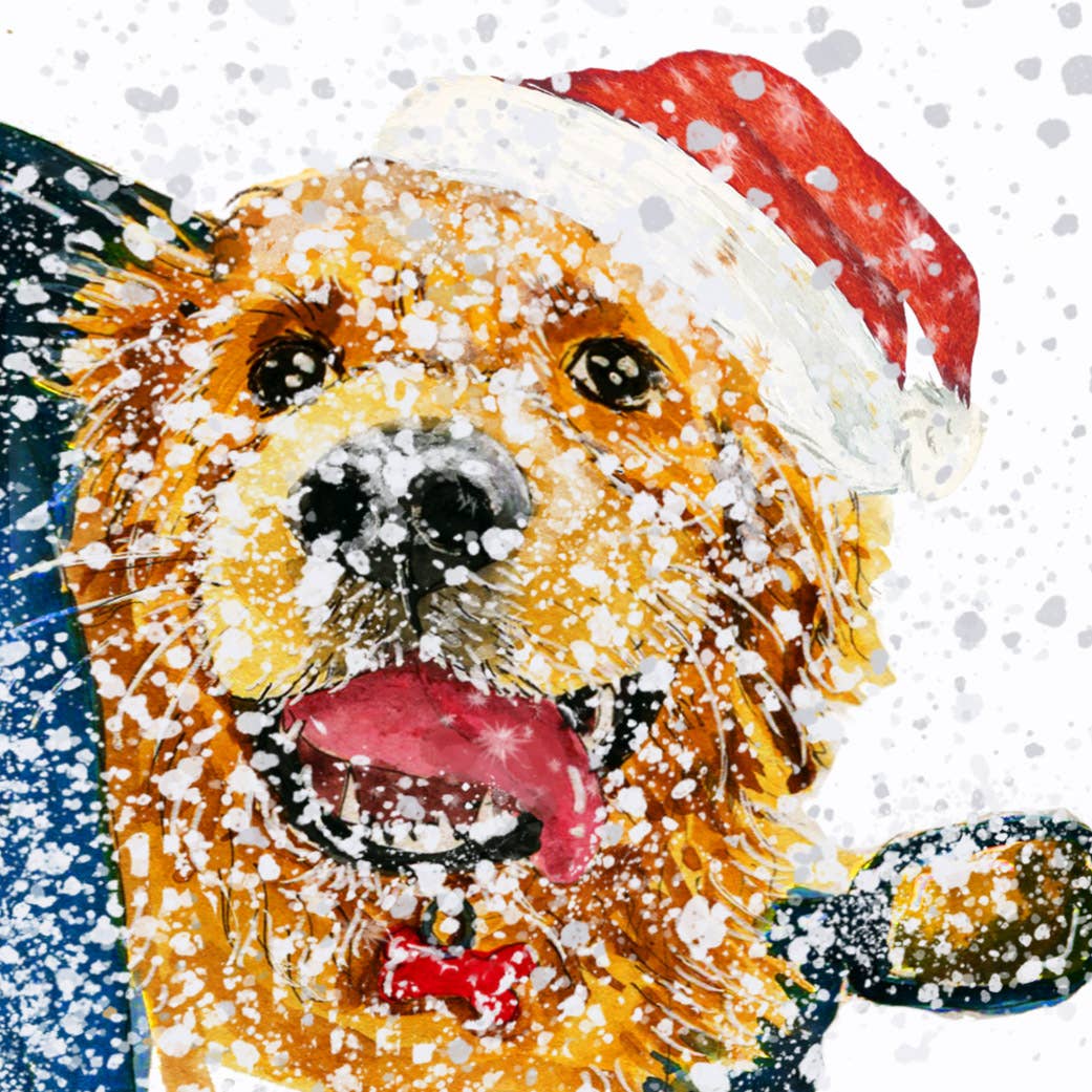 Wishing For A White Christmas Dog Card