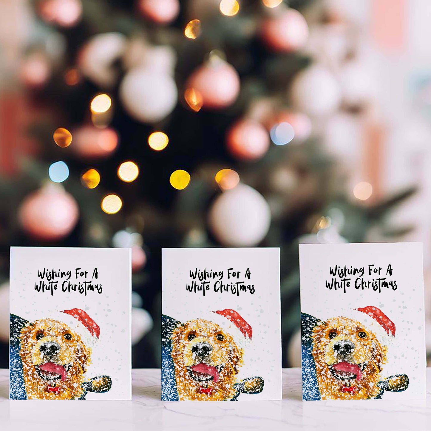 Wishing For A White Christmas Dog Card