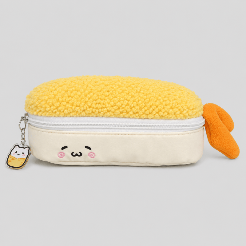 Fried Shrimp Plush Pencil Case: Beige / OS