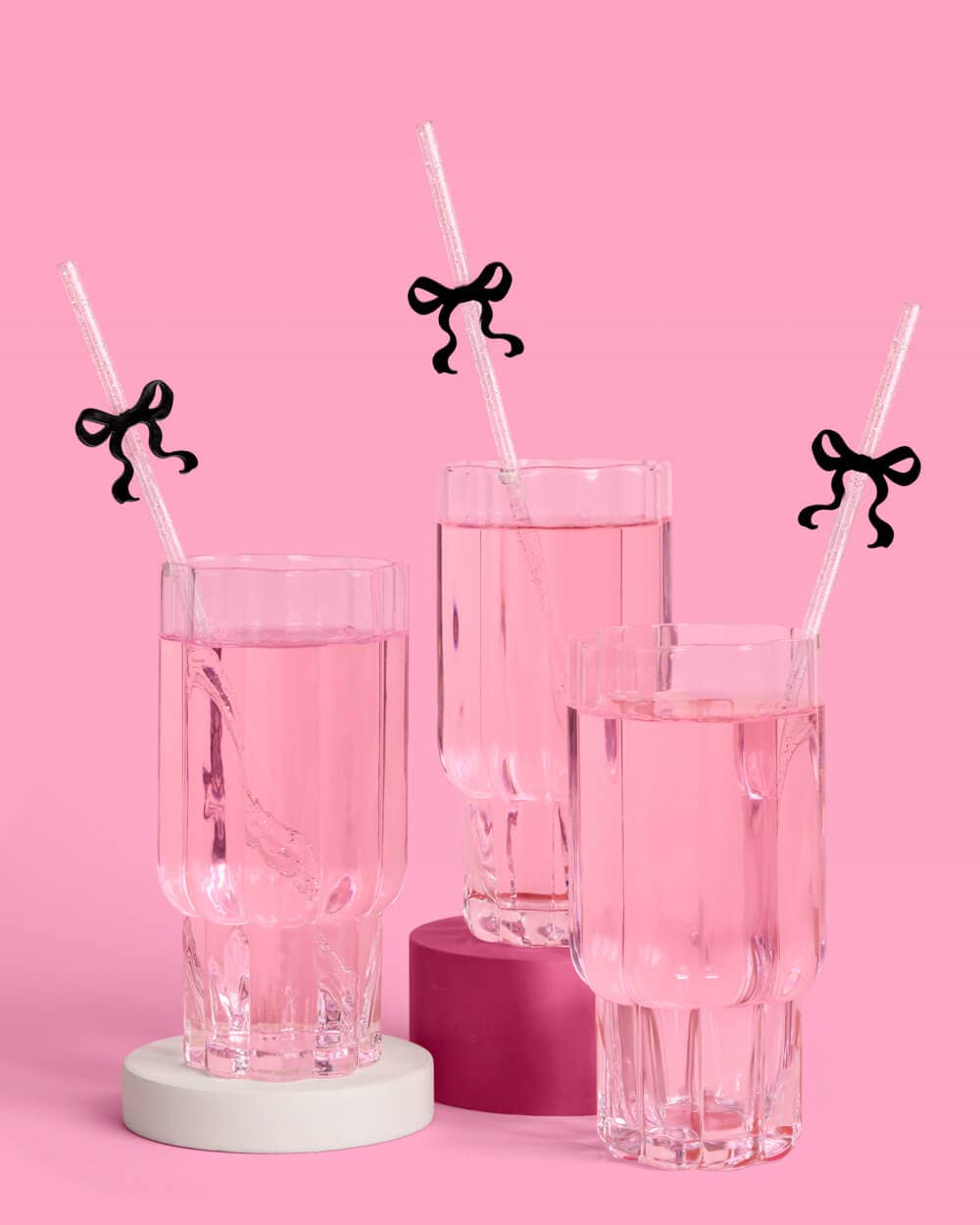 Little Black Bow Straws - 12 reusable straws, coquette
