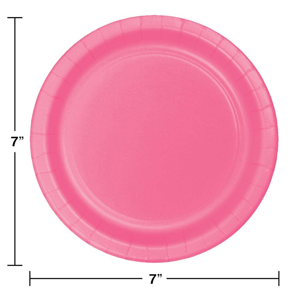 Candy Pink Value Friendly Paper Dessert Plates, 8/Pkg