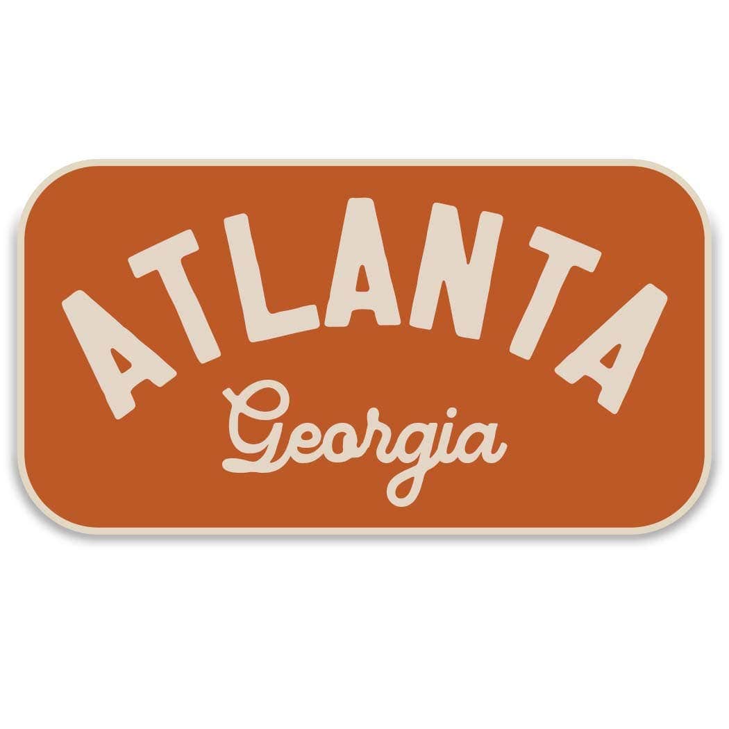 Custom City + State Sticker – Retro Tourist Vinyl Decal: Yellow + Red