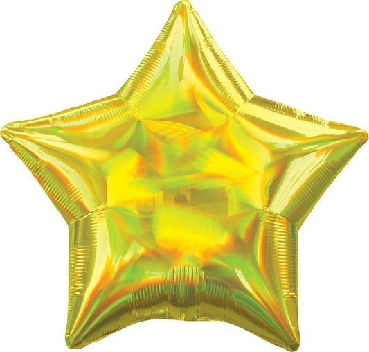 18" Iridescent Yellow Star Balloon