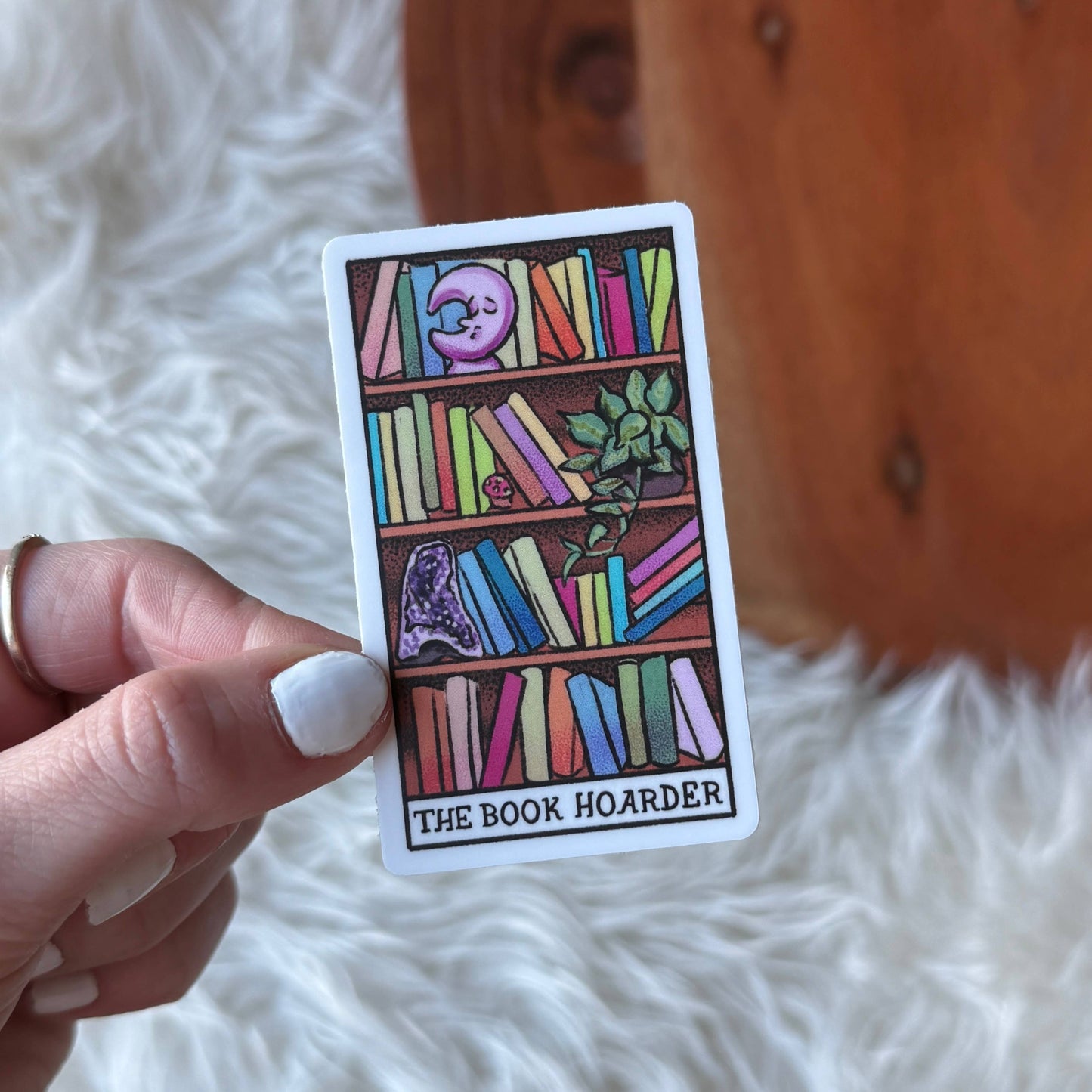 "The Book Hoarder" Book Tarot Card Sticker