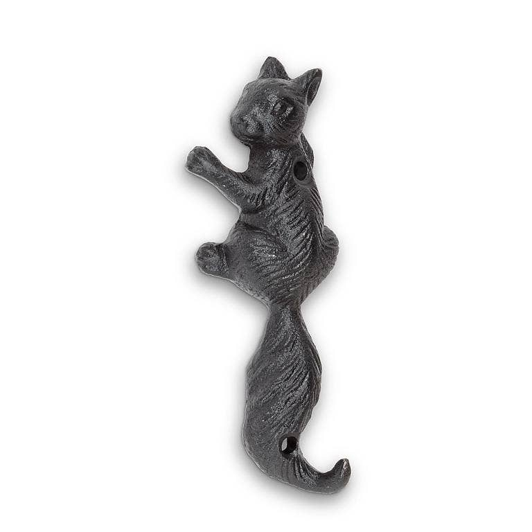 Climbing Squirrel Hook-Black-5"H