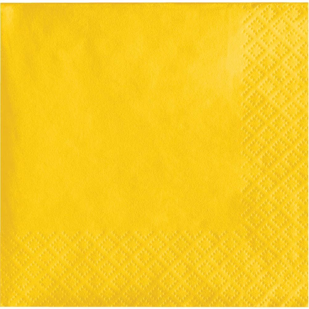 School Bus Yellow Value Friendly Beverage Napkins, 20/Pkg