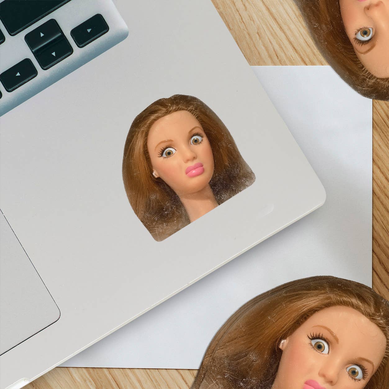 Funny Doll Face Sticker