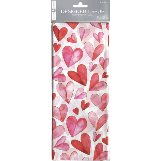 Tissue - Printed - Folded Hearts