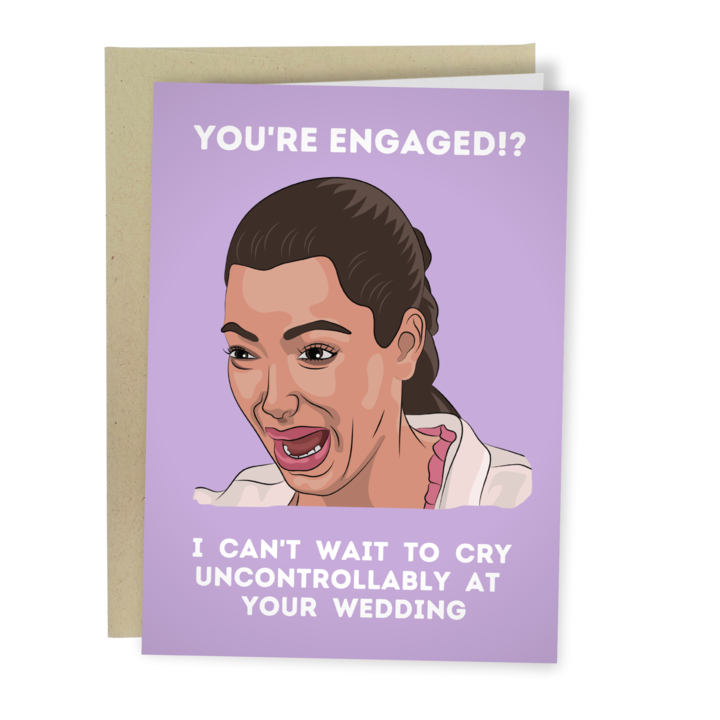 Crying Kim Kardashian Funny Engagement Card