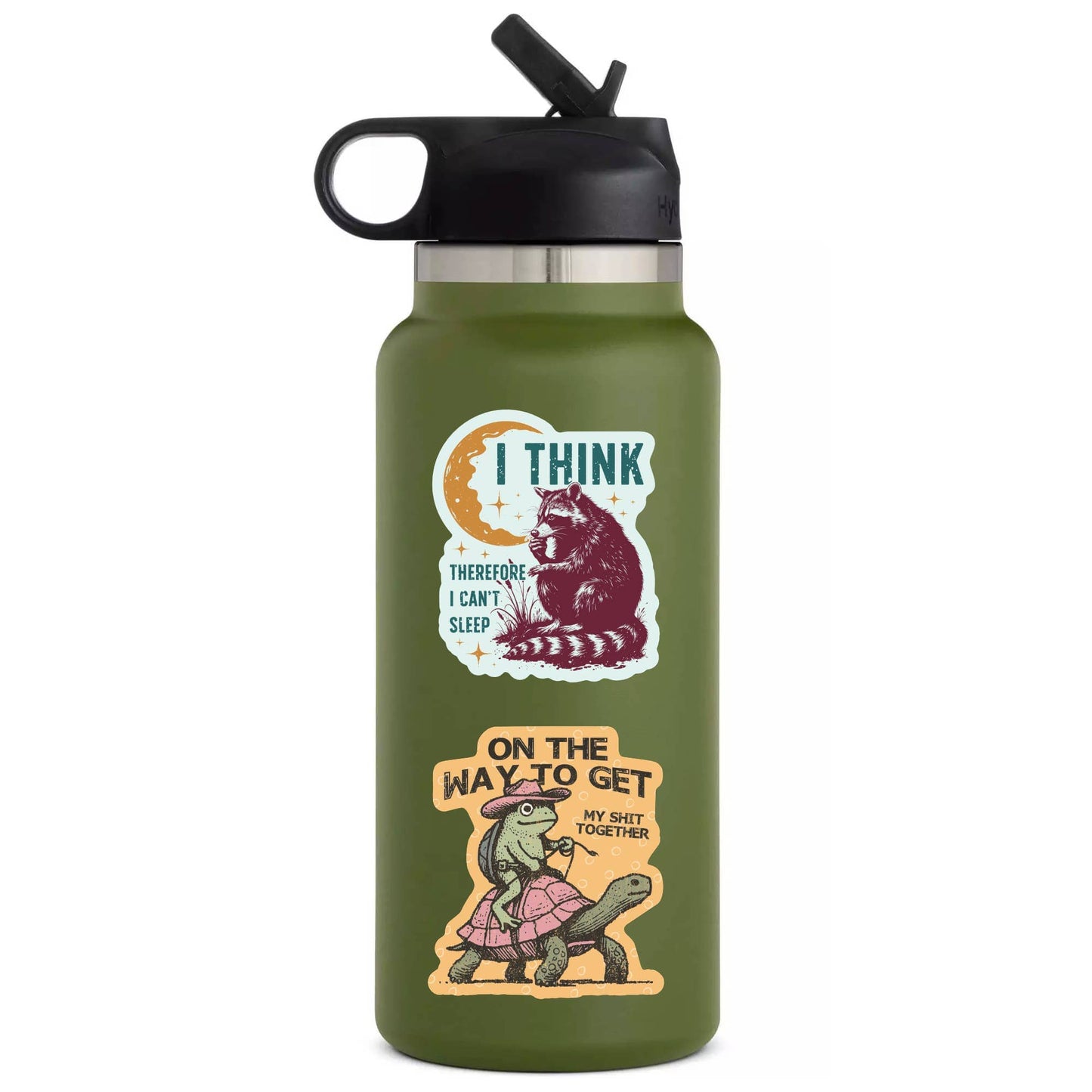 I Think Therefore I Can't Sleep Raccoon Sticker