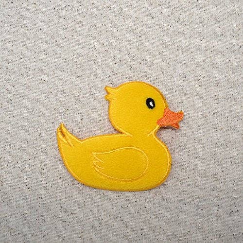 Yellow Duck, Rubber Duckie Ducky, Facing Left or Facing Right, - Iron on Patch: Facing Left