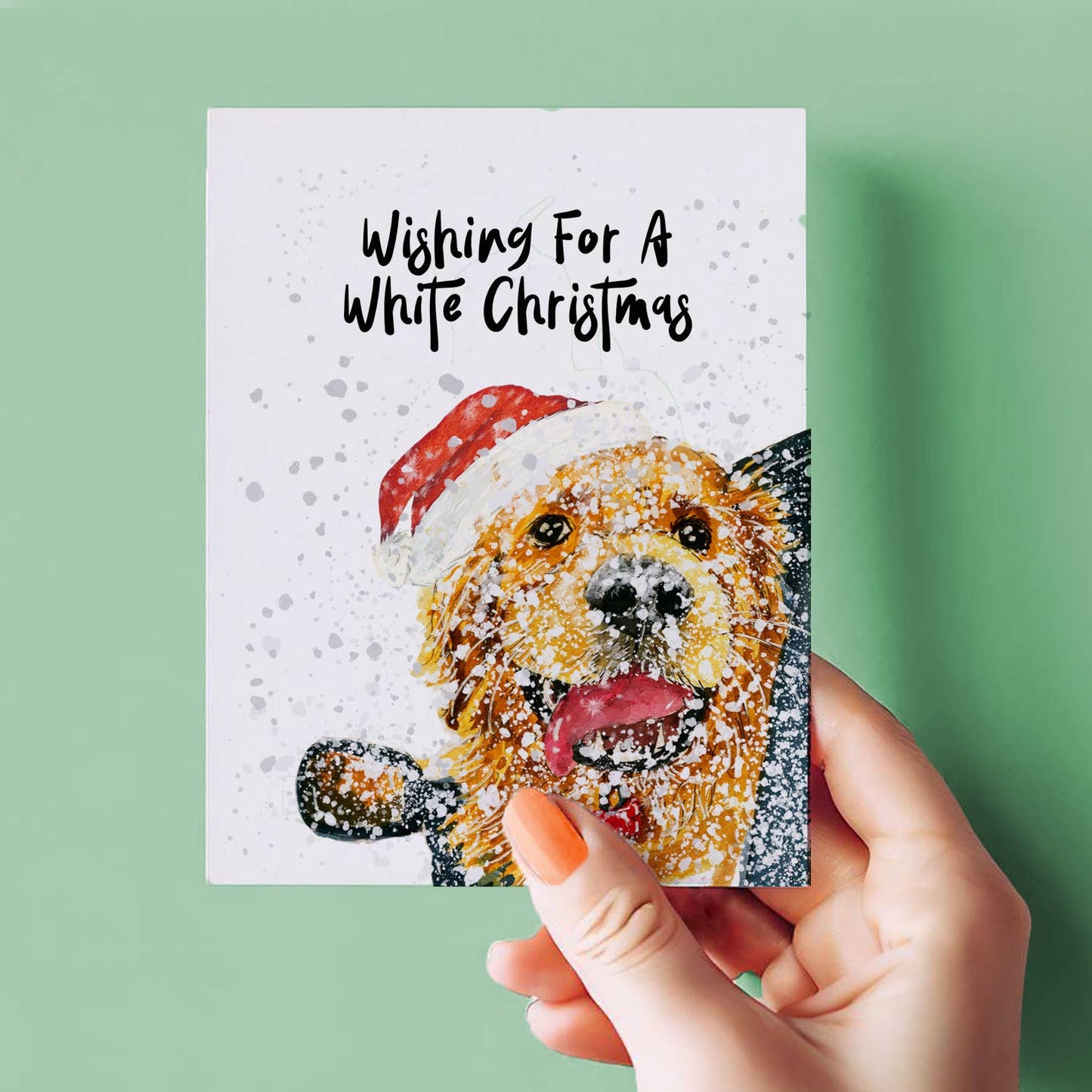 Wishing For A White Christmas Dog Card