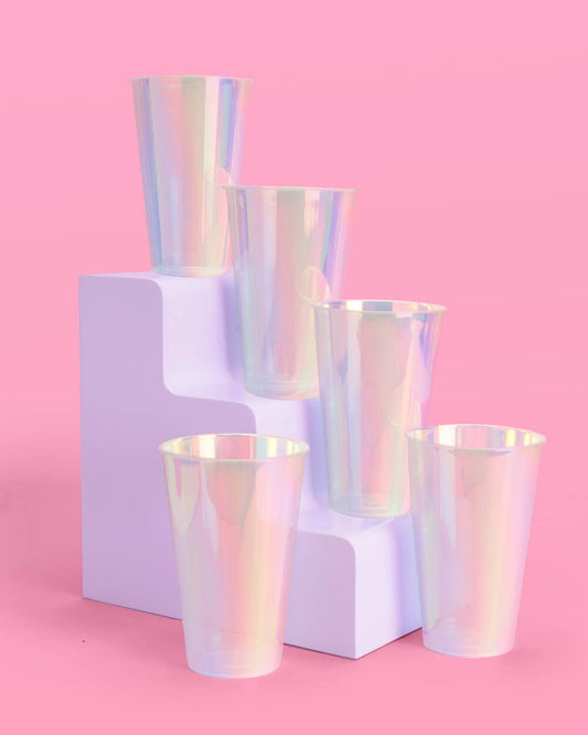 Iridescent Party Cups, Birthday Party Supplies, Bachelorette