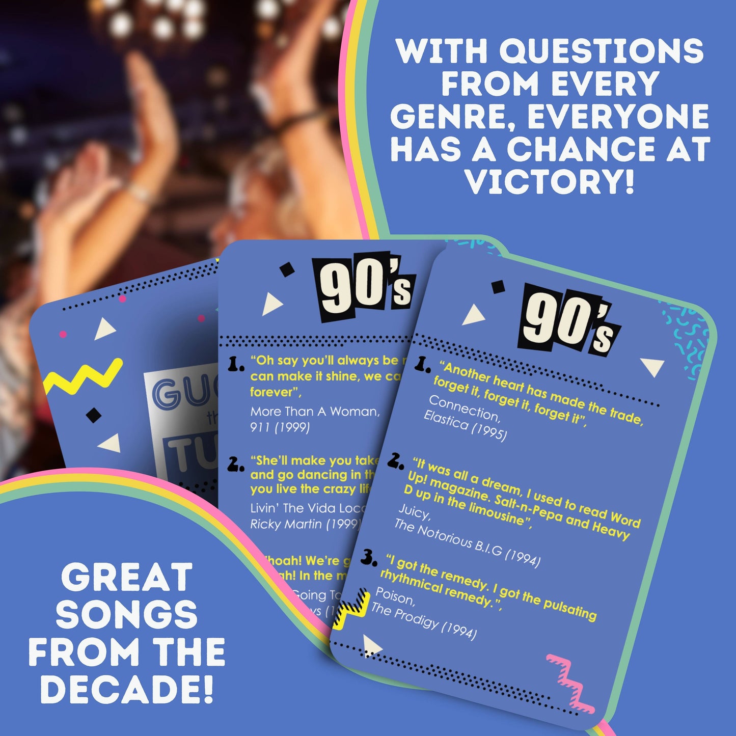 Nineties Guess That Tune - Music Quiz Family/Party Card Game