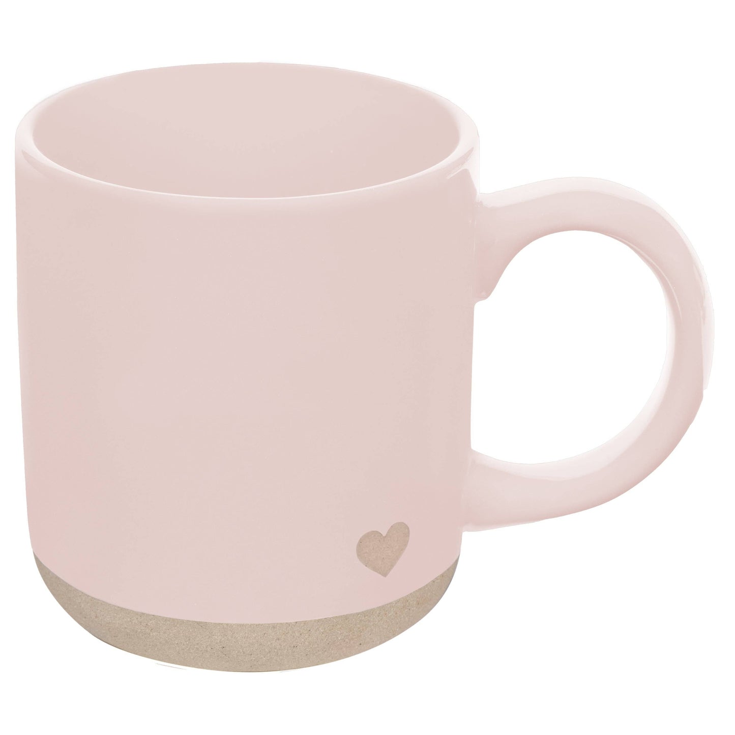 Heart Pink Stoneware Coffee Mug - Gift