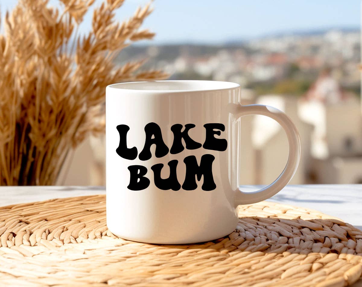 Lake Bum -  Camping HIking Lake Mug KTJ07: 11oz White