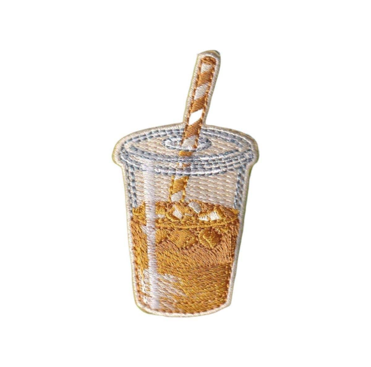 Iced Coffee, Drinks, Beverage, Embroidered, Iron on Patch