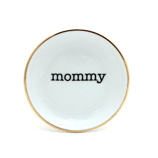 Mommy Ring Holder Dish with 22k Gold Accents
