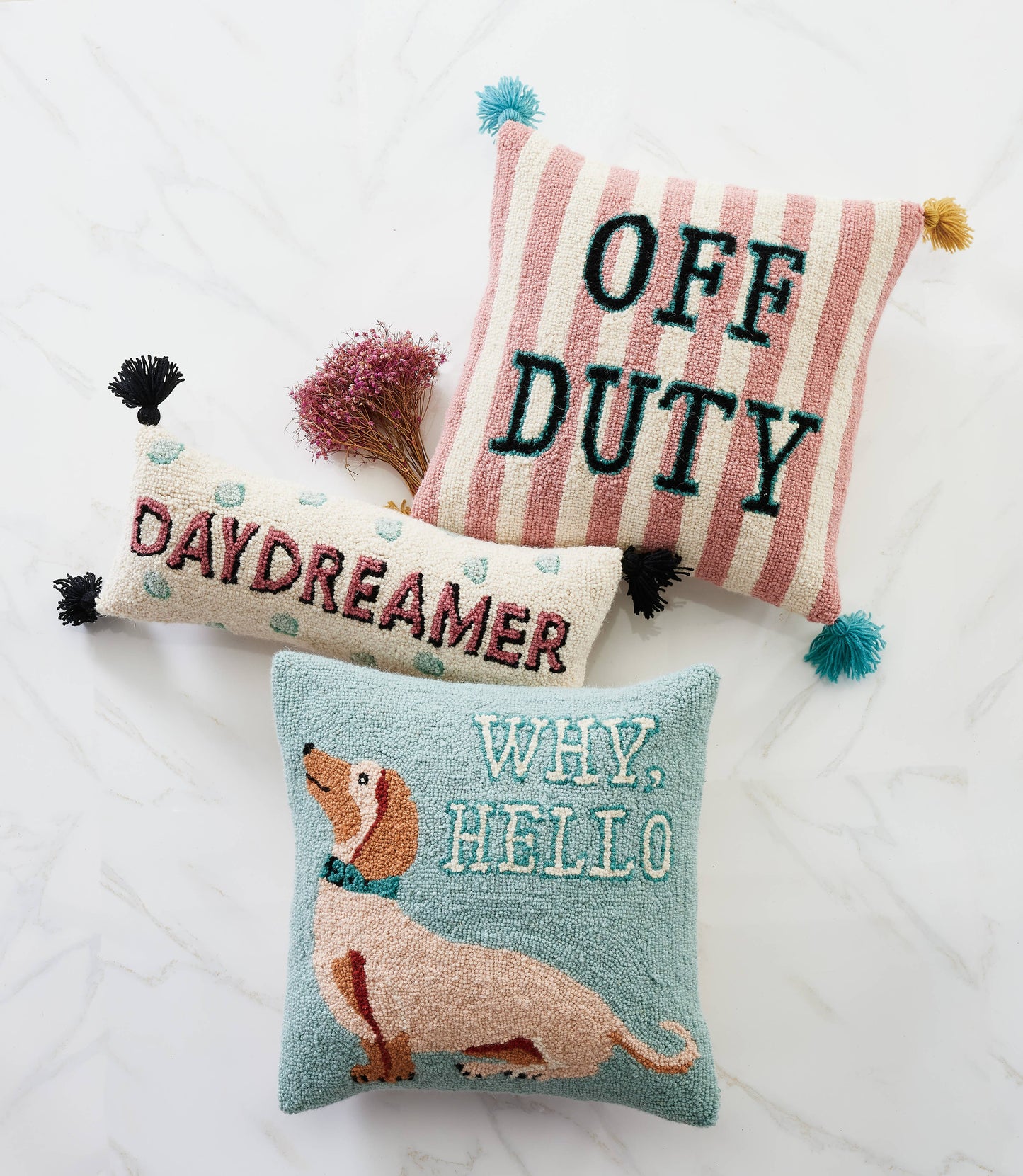 Off Duty With Tassels Hook Pillow