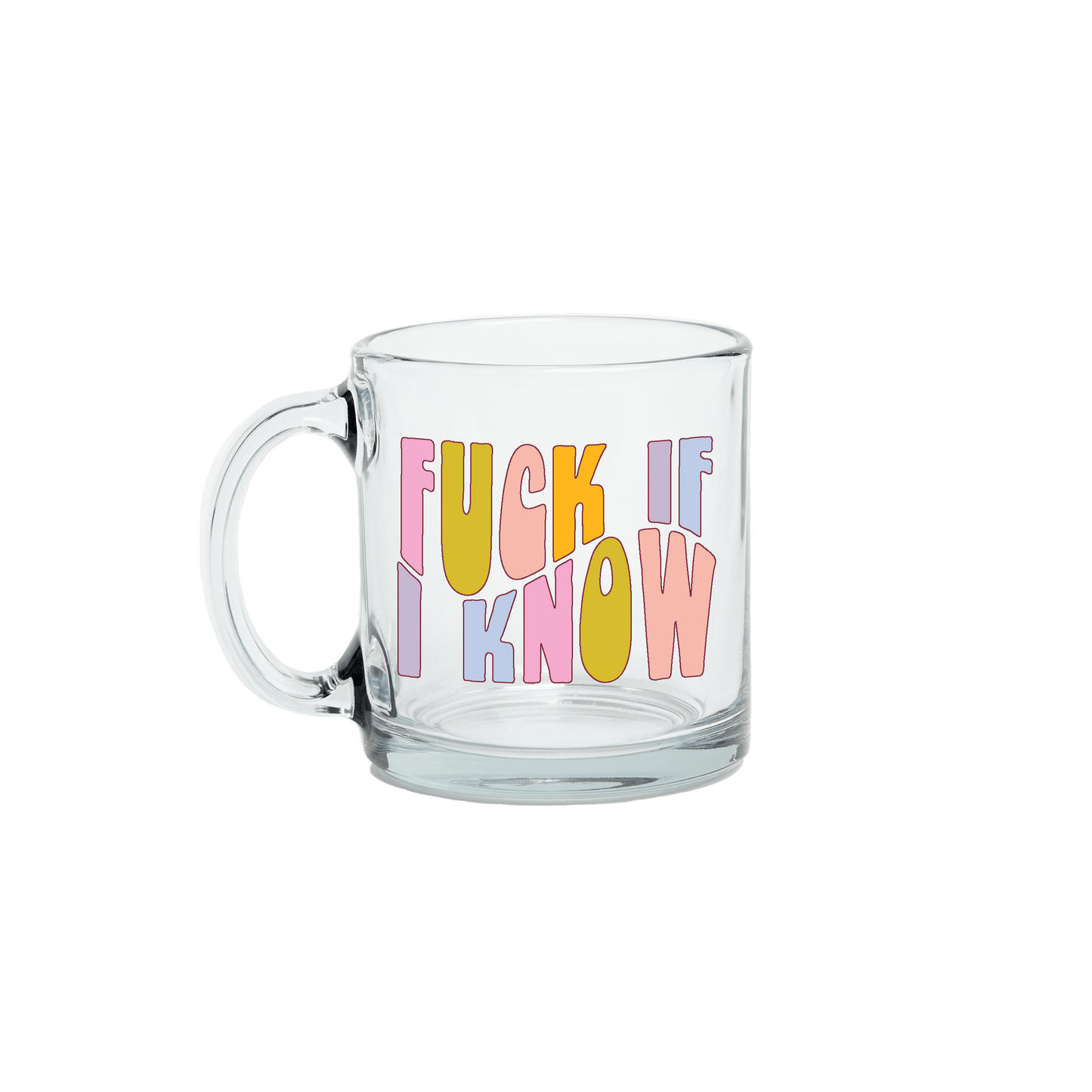 Smiley Flower Clear Glass Mug