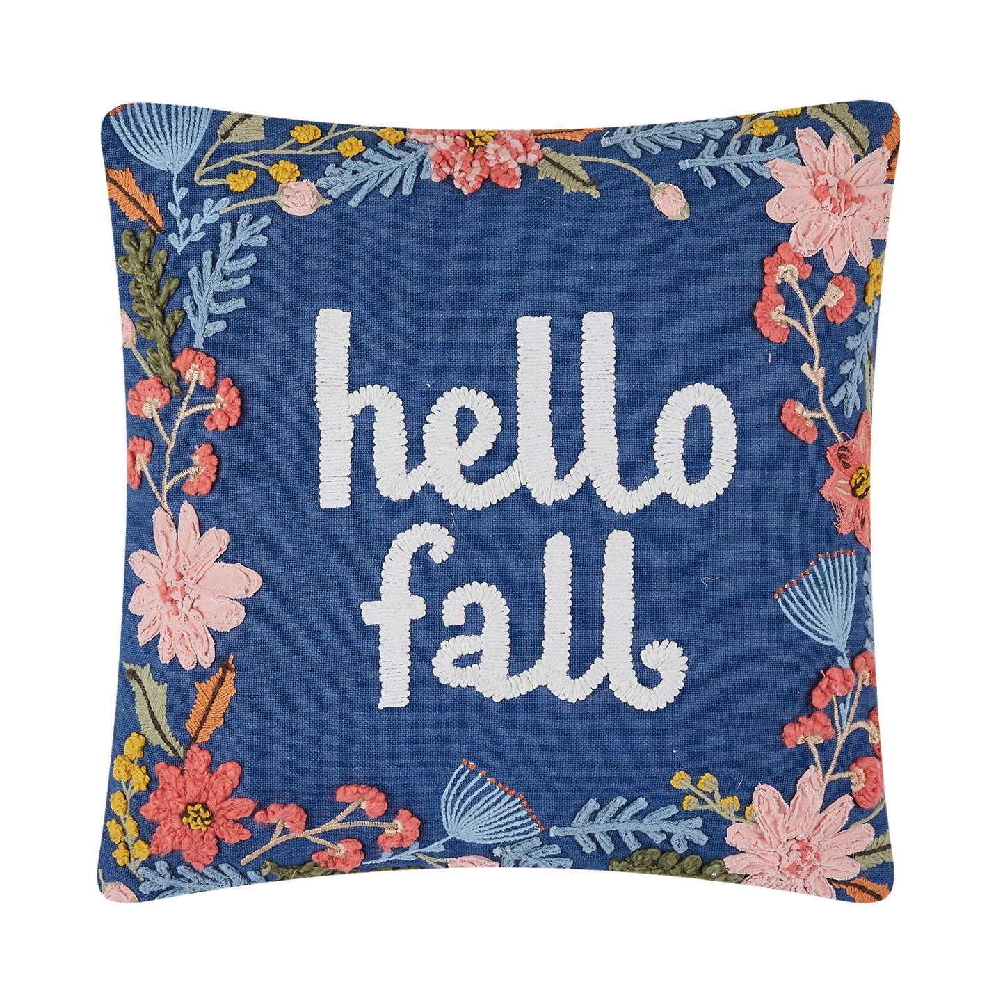 Hello Fall Embroidered Pillow