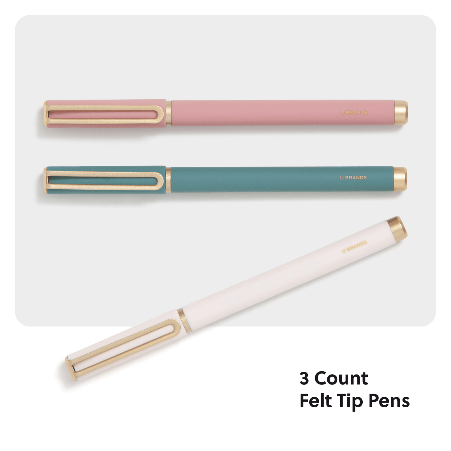 U Brands Soft Dye Hues Felt Tip Pens, 3 CT Assorted Colors