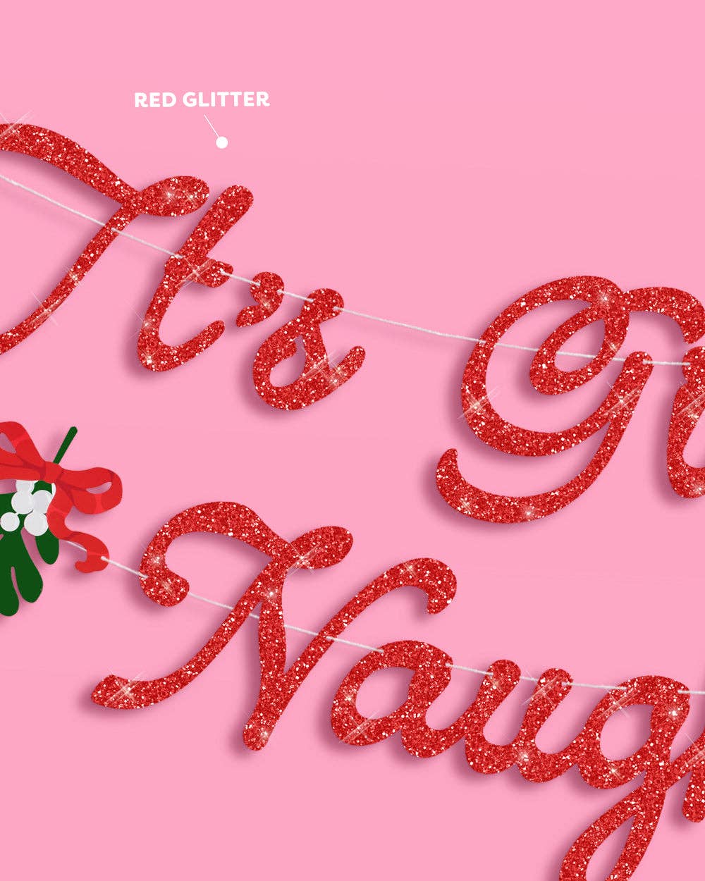 It's Giving Naughty Banner - red glitter 5' Christmas decor