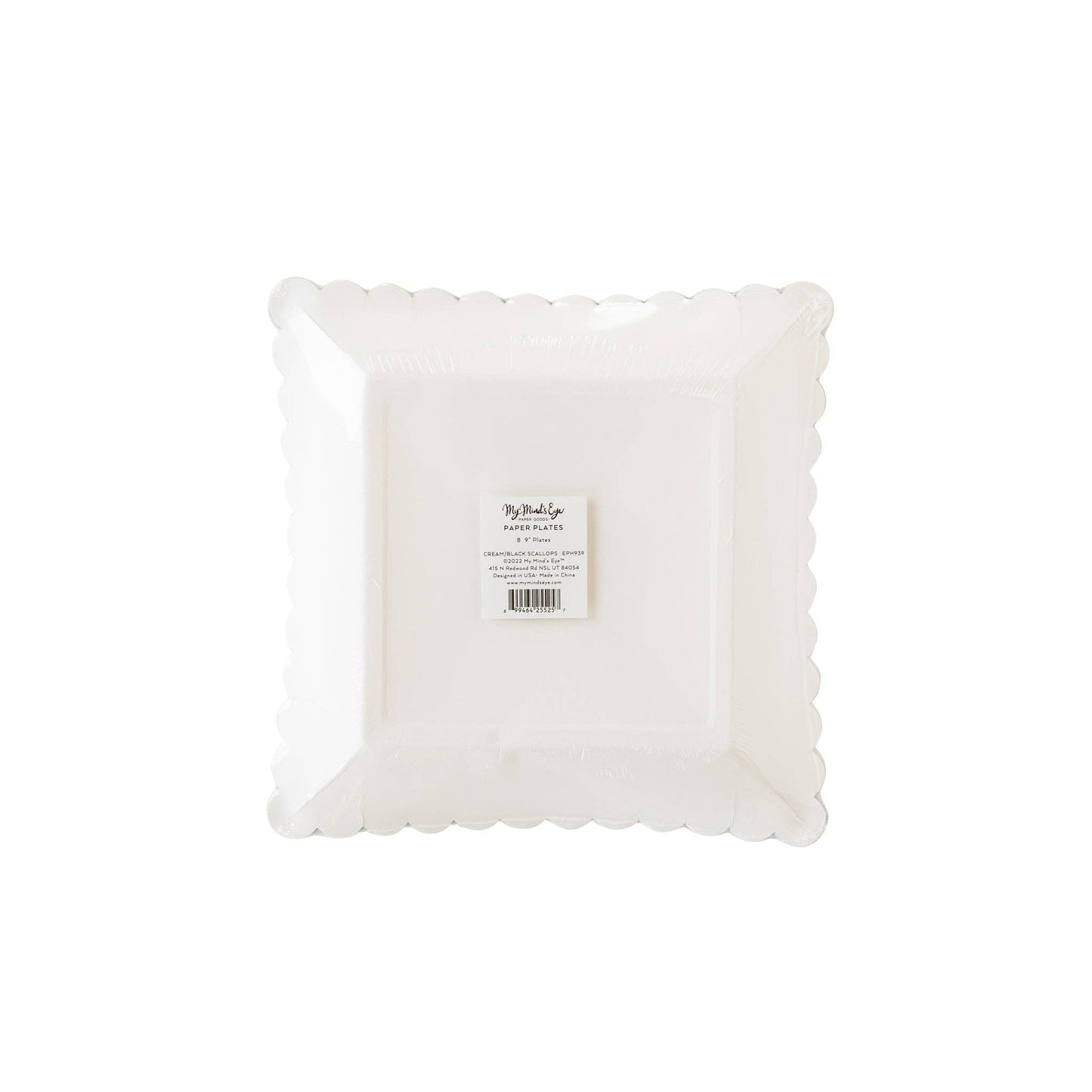 Ephemera Halloween White With Black Edge Scallop Plate