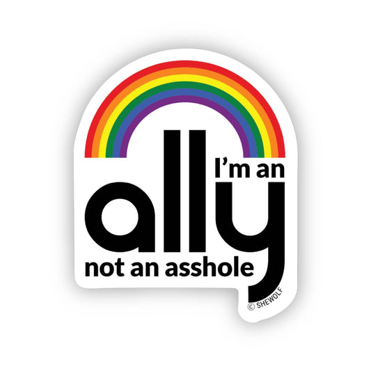 Gay Ally Pride Sticker | Rainbow LGBTQ+ Support Decal