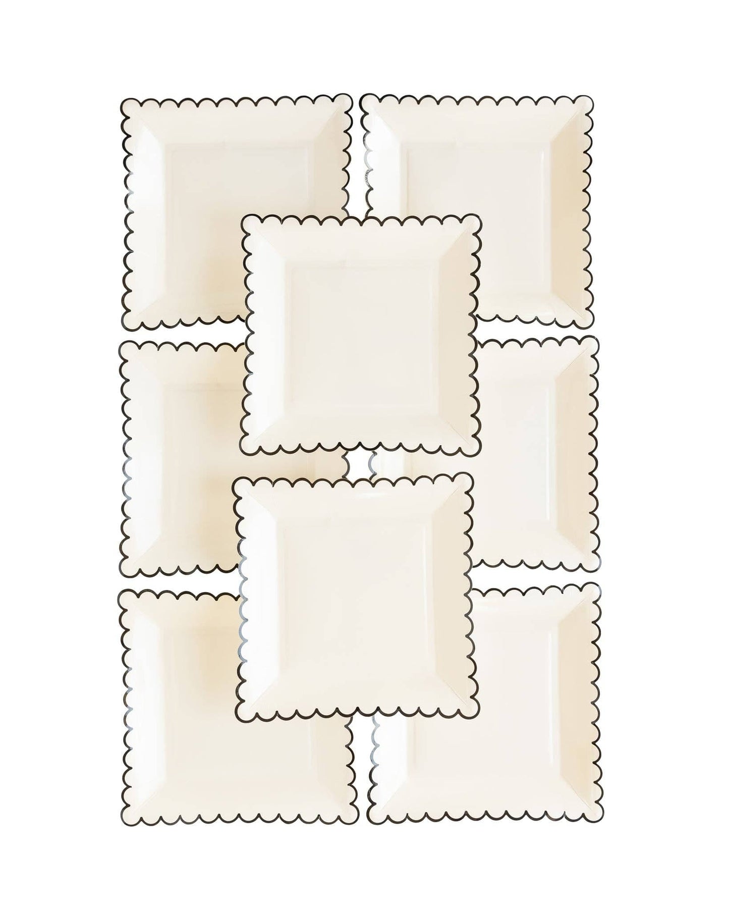 Ephemera Halloween White With Black Edge Scallop Plate