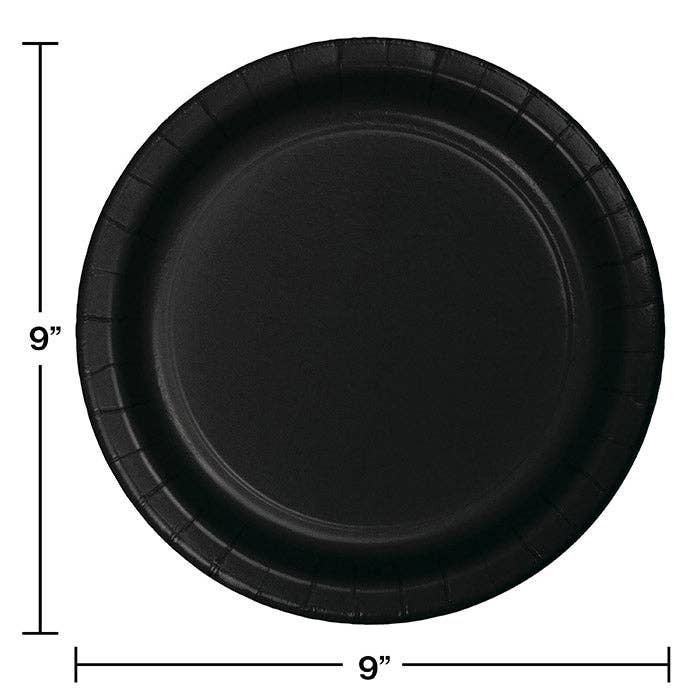 Black Velvet Value Friendly 8.75" Paper Dinner Plate, 8/Pkg