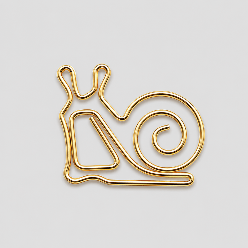10 Creative Snail Paper Clips: Gold / One Size/1Pack/10PCS